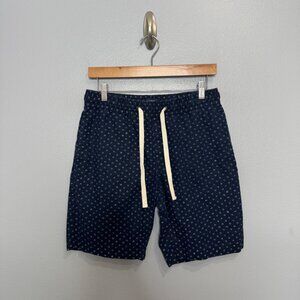 J.CREW factory navy print pull on stadium shorts size S